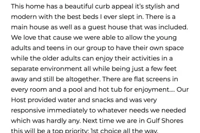 You'll see exactly what Tabatha's five-star review means — the two-home layout gave her group room to spread out, everyone with their own space just steps apart.