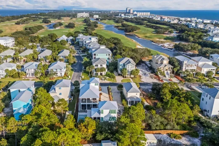 Kiva Dunes neighborhood + beach aerial