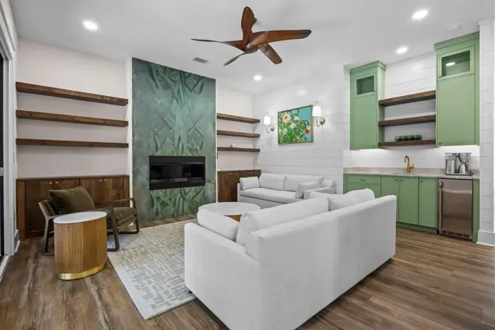 Main House: wet bar + living room