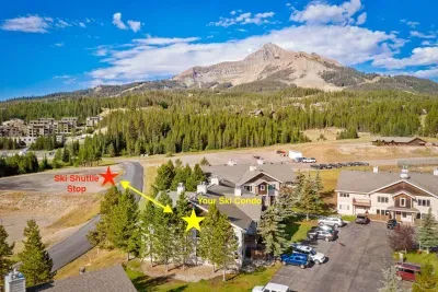 Walk right out the back door to the ski shuttle!