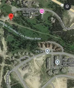 Cedar Creek condos - steps from the White Otter 2 lift (red pin)