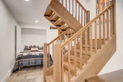 First floor open space with third bed (murphy  bed) tucked away!