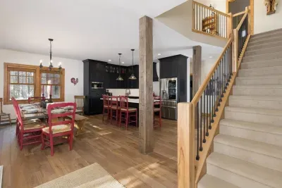 Open floor plan kitchen and living space