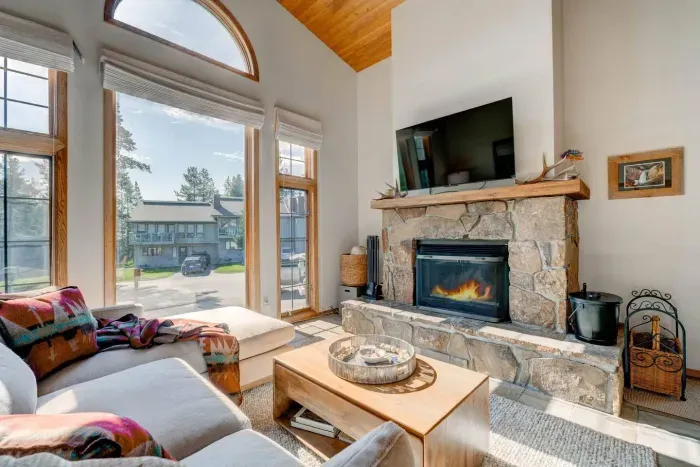Tons of natural light! Wood burning fireplace!