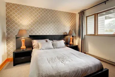 Comfy master bedroom with a view!