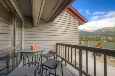 4 chairs and a cocktail table to soak in the mountains of Big Sky!