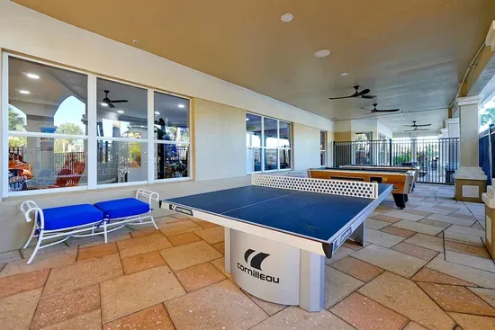 Club house ping pong table.