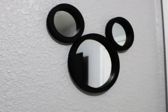 - Playful Mickey shaped wall mirror adds whimsical Disney charm to the decor  
- Perfect accent piece to bring a touch of magic to the home’s interior style  
- Fun detail for guests of all ages to enjoy during their stay in comfort