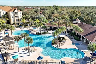 Arial shot of the entire pool at Winsor Hills. We are just a short 3 min walk to the club house that has pool, water slids, splash pad, and hot tub.
