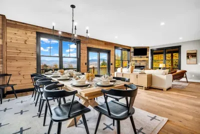 Bring your closest friends and family together and let them enjoy the precious time together along with the gifts of The Skyline Estate.  Here's the banquet table with adequate seating for 10-12! 