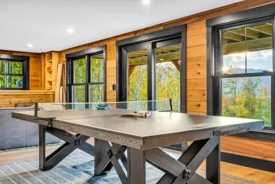 Ready for more games!?? How about the brand new stylish ping pong table...and views of Sunday River!