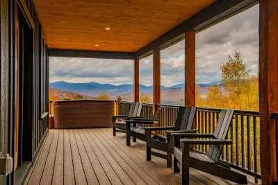 As you step out of your car and on to the porch, you'll be stunned with how gorgeous the views are here at Sunday River!