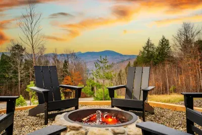 Enjoy s'mores by the fire in comfortable Adirondack chairs as the sun sets!