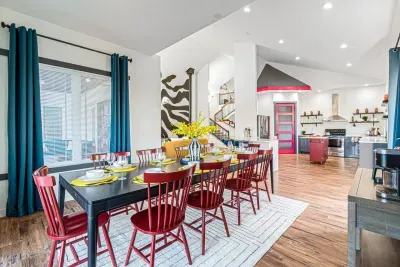 Now, time to walk you through the home!  Share a meal with 10 at the banquet table.  Bring your closest friends and family together and let them enjoy the precious gifts of the Alpine Artistry Estate!