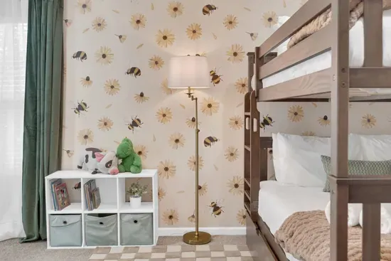Bedroom 4 (Upstairs) - Kids Room with a bunk and trundle bed.