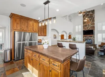 Kitchen - Two refrigerators, Wine fridge.