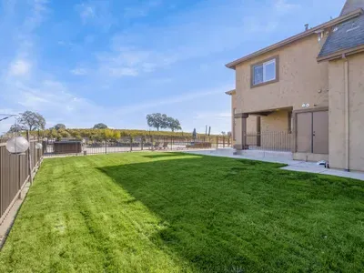 Outdoor open grass area for kids and dogs to run around.