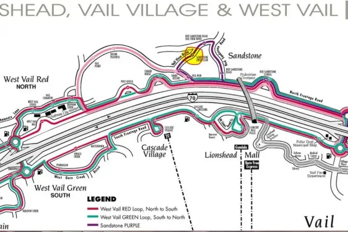 Location of Condo on Free Vail bus route.