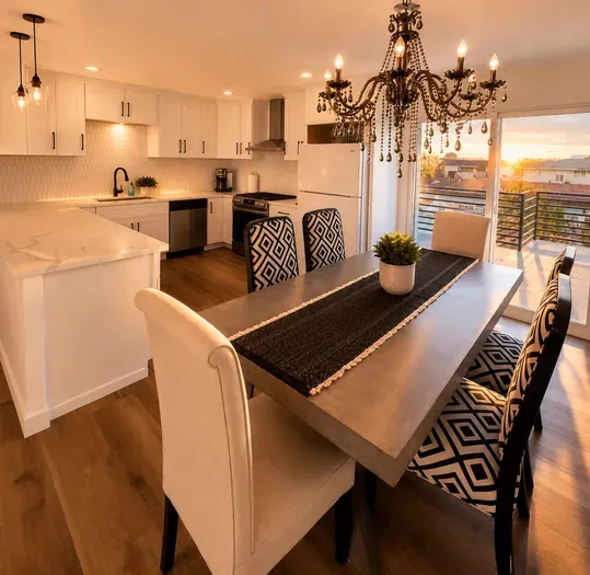 The space feels bright, functional, and homey