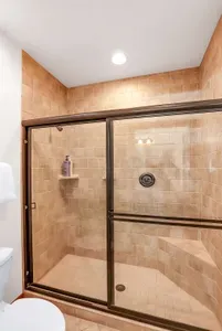 Cozy & Clean: Featuring high-quality toiletries and a clean, modern aesthetic, this bathroom provides a refreshing space to start or end your day.