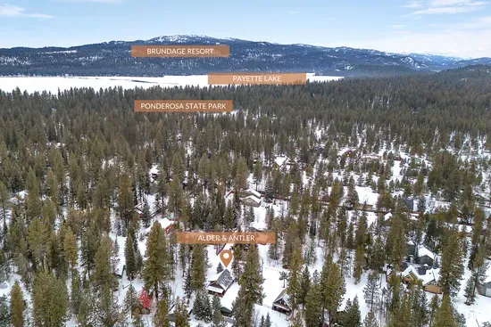 One cabin, four directions to play—Ponderosa State Park, Payette Lake, Brundage, and downtown McCall all within an easy reach