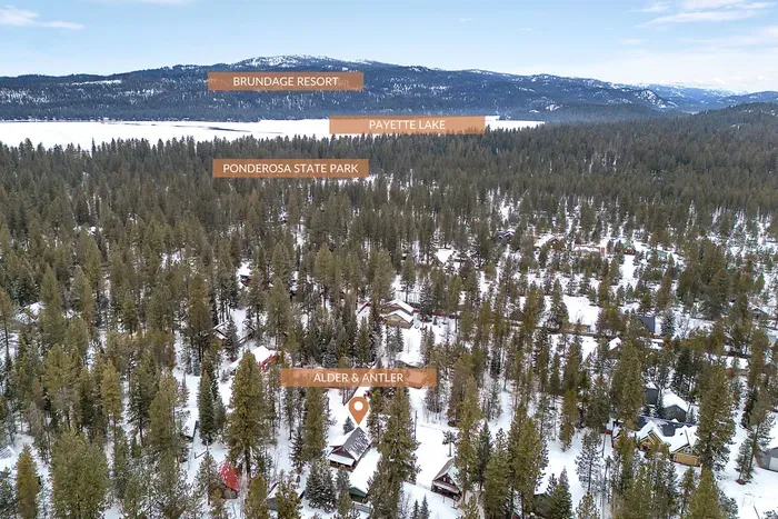 One cabin, four directions to play—Ponderosa State Park, Payette Lake, Brundage, and downtown McCall all within an easy reach