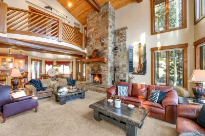 Open floor plan that keeps the cooks, grazers, and loungers in the same conversation.