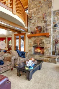 Gather around the fireplace for unforgettable game nights and late-night chats