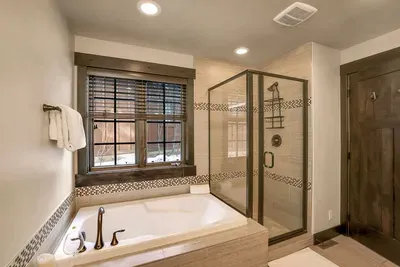 Separate shower in the primary bath so everyone can rinse off in a hurry