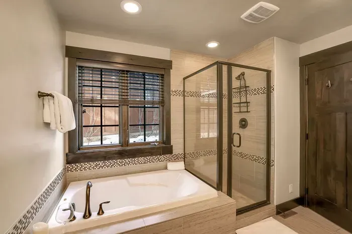 Separate shower in the primary bath so everyone can rinse off in a hurry