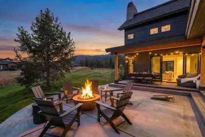 Gather around the gas firepit and watch the sky change.