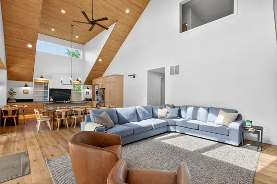 Premium linens, cozy throws, and carefully chosen décor pieces give the home a collected, rather than “rental,” feel.