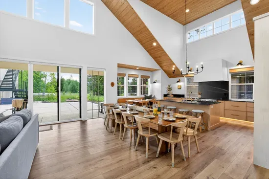 Open kitchen, dining, and living allow the cook to stay part of the conversation—ideal for hosting and multi-family gatherings.