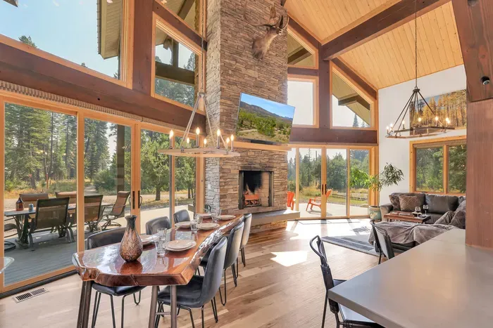 The natural wood finishes, cement countertops, and local mountain decor make Knotty Pines feel warm and inviting