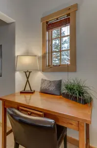 A dedicated workspace in the primary suite for those who need to productive during their stay!