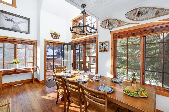 Dining table built for big meals, bad jokes, and one more round of cards