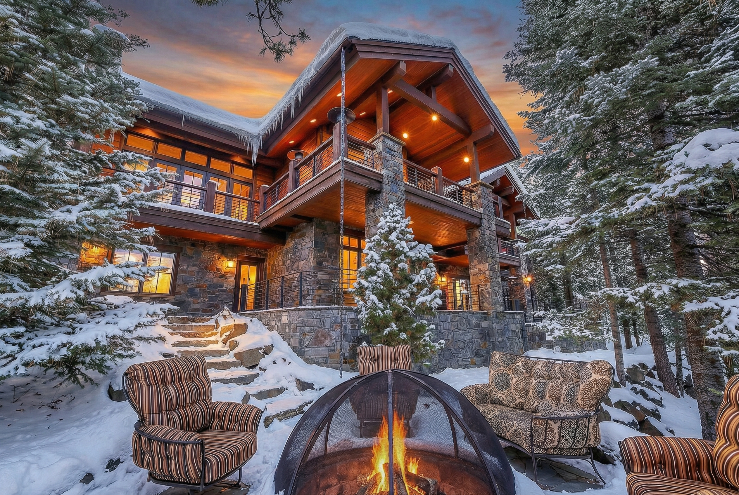 Welcome to The Heritage Lodge in Tamarack Resort—your new family ski tradition. Perched at tree-top level, this alpine sanctuary pairs timber and stone, crackling fires, and floor-to-ceiling views with spaces made for gathering. 