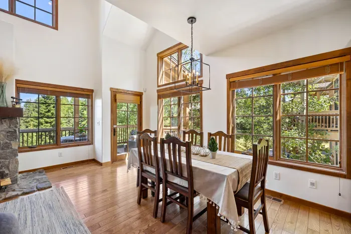 The natural light is stunning--enjoy it while having a meal together around the dining table
