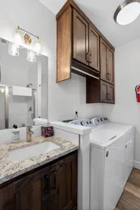 The washer and dryer on the first floor make it easy to tackle wet towels, ski socks, and kid gear during your McCall stay.