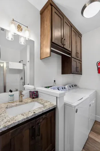 The washer and dryer on the first floor make it easy to tackle wet towels, ski socks, and kid gear during your McCall stay.