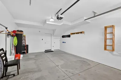 Racks and storage in the garage make it easy to keep boots, boards, and golf clubs dialed.