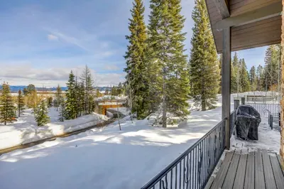 Step out onto the balcony and breathe in the lake and mountain views