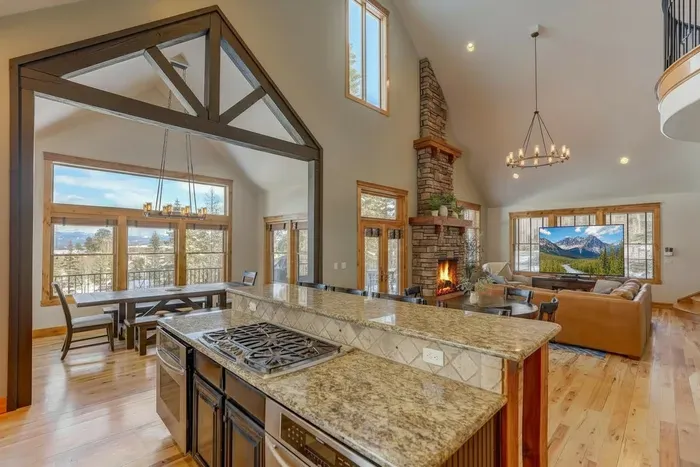 Open layout keeps the cook in the mix, not hidden in the kitchen