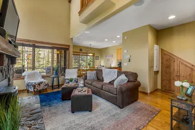 Dive into your favorite book or binge-watch your go-to shows in this comfy living space after a day outdoors