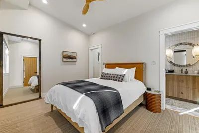 Queen ensuite on the top floor for guests who like a little independence.
