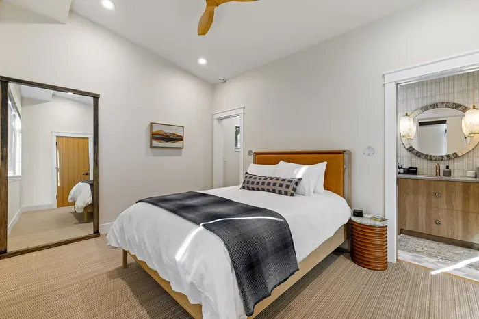 Queen ensuite on the top floor for guests who like a little independence.