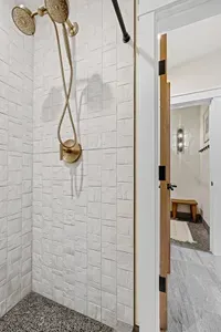 The second shower is just across the bathroom