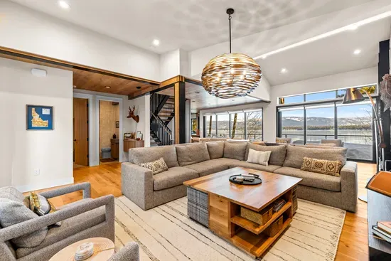 This is the heart of Lakefront Luxe—open, bright, and designed for gathering.