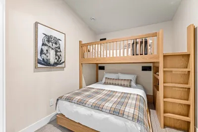 Twin/Queen bunks on the top floor make sleepovers easy and flexible