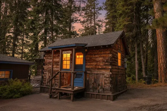 Meet The Wigwam: your own little log guest cabin, tucked right on the property